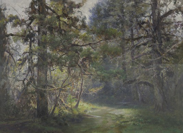 《森林系列之—古木流溪》，曾峰，160.5x150.5cm，布面油画