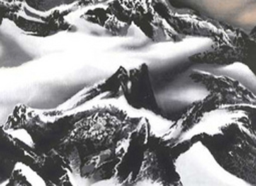 《世界屋脊》，刘国松，100x201cm，木版水印