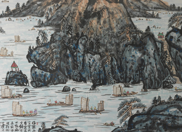 《山河颂》，方召麐，143x360cm，纸本设色