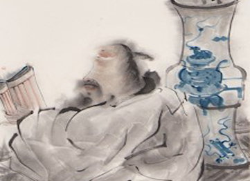 《莲花风月图》，原国镭，220x40cm，纸本水墨