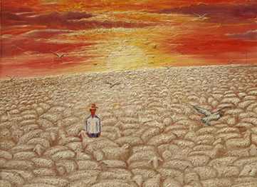 《牧羊人》，朱久洋，71x42cm，版画