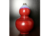 清中期窑变红釉葫芦瓶