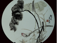 荷花瓷盘(82)  直径31cm