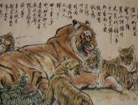 （虎31）母子虎(91) 62x137,83x199