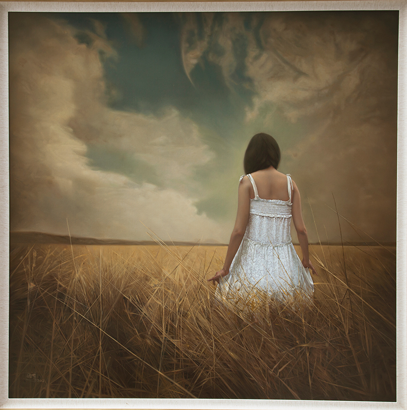 王乐其 火腿上的风景之二,129x90cm,布面油画,2014