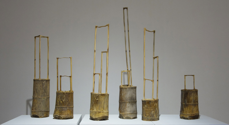 《竹 曰》六件组 竹子 2012-2014 高90cm