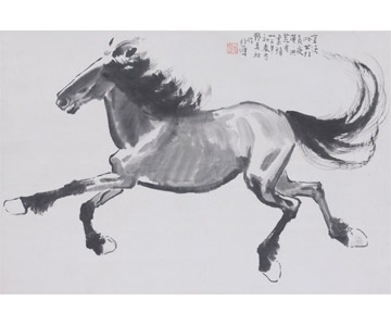 《奔马》 徐悲鸿  立轴 水墨纸本 87.6×100.3cm