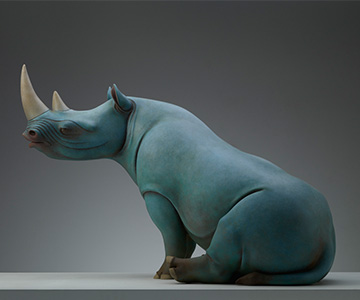 王瑞琳 逐梦记·犀 2012年 100×55×67cm 铸铜彩绘